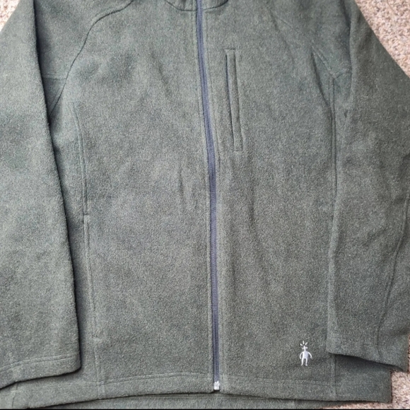SmartWool Mens Wool Blend Sweater Jacket Size Large Full Zip Green Warm - Picture 5 of 14